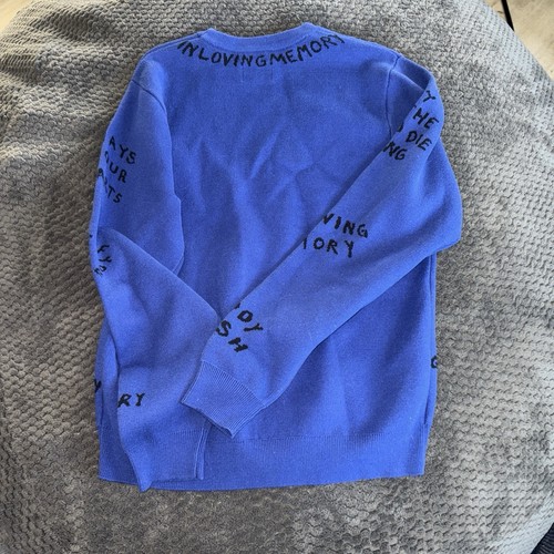 NWOT Teddy Fresh GONE BUT NOT FORGOTTEN SWEATER Blue Size Medium Unisex M Dino - Picture 5 of 5