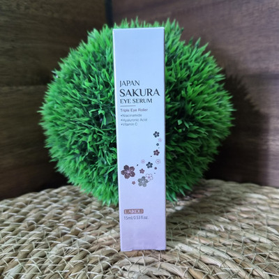 LAIKOU Japan Sakura Eye Serum Augenserum Triple Eye Roller, 15 ml