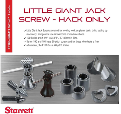 Starrett Little Giant Jack Screw, Jack Only, Ideal for General Use