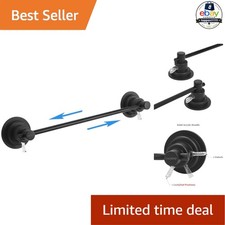 Extendable Towel Bar Matte Black 17-29 in Stainless Steel Suction Cup