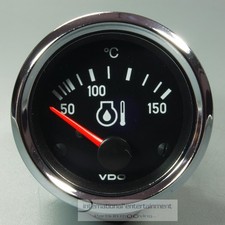 VDO MOTORÖL  ZUSATZ INSTRUMENT 150°  12V  52mm *CHROME EDITION*  GAUGE Oil Temp.