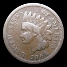 1864-L Initial L Indian Cent Penny ---- Nice Pointed Bust Coin ---- #PP661