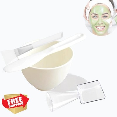 PLINNILUY White 4pc Silicone Mask Bowl Set