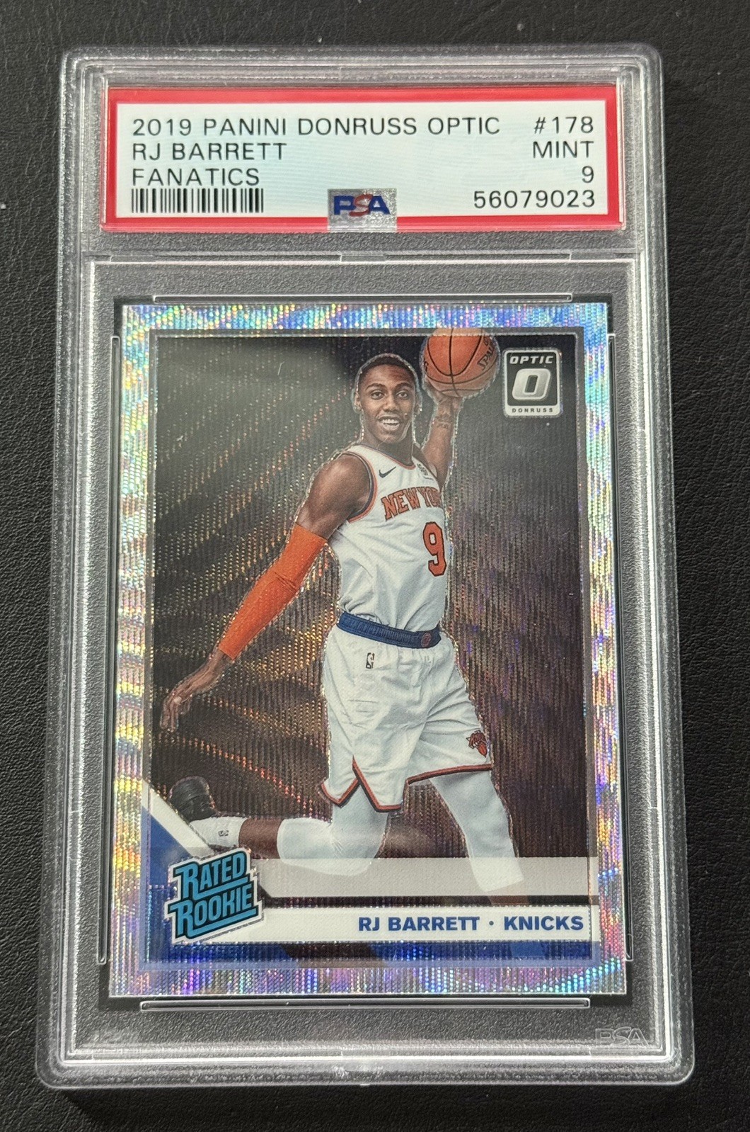 2019 Donruss Optic RJ Barrett #178 Fanatics Silver Wave Prizm RC PSA 9 Knicks