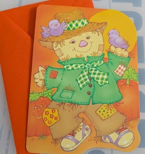 Vintage Current Halloween Card Scarecrow
