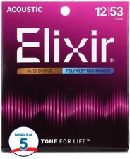 Elixir Strings Polyweb 80/20 Bronze Acoustic ...
