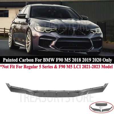 Front Bumper Lip Spoiler Kit For BMW F90 M5 Competition 2018-2020 Painted Carbon