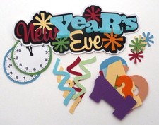 Premade Die Cut Paper Pieced Title for Scrapbooking Pages, Album, New Year's Eve