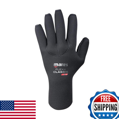 Mares Flexa Classic 3 Mm Neoprene Scuba Diving Gloves Anti-Slip Rubberized Palm