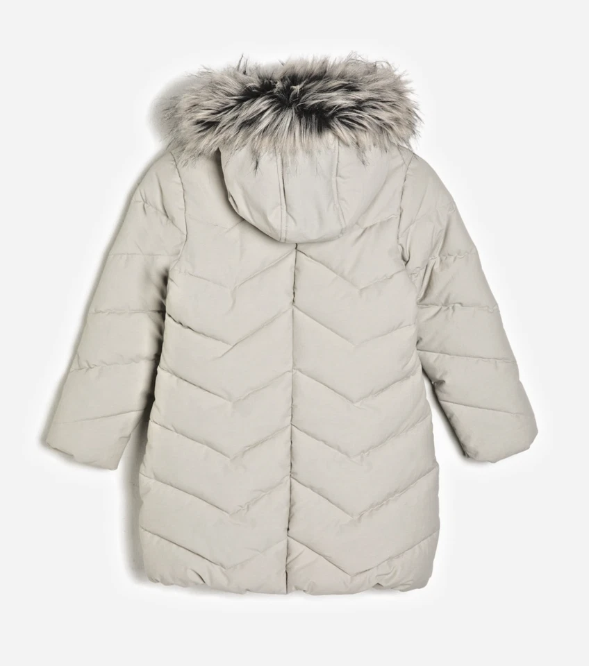 Abrigo de invierno KOTON para niños pequeños niñas: acolchado de piel sintética con capucha talla 3/4T, 4/5T Foto 2 de 4