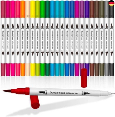Madeki Feutre Coloriage Adulte, 0,4 mm Double pointes feutre fine et pinceau