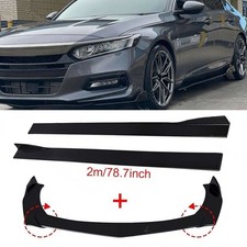 Gloss Black Front Bumper Lip Splitter Spoiler78.7 Side Skirts For Honda Accord Gloss Black Front Bumper Lip Splitter Spoiler78.7 Side Skirts For Honda Accord