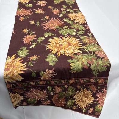 April Cornell Table Runner Antoinette Floral Maroon French Country Moody 16x90
