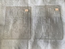 2 Vtg Plastic Chocolate Candy Molds  Alphabet ABCDEFGHIJKLMNOPQRSTUVWXYZ Themed