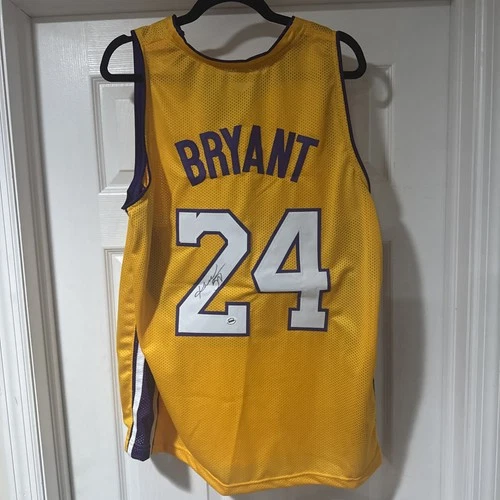 Kobe Bryant Signed Autographed Yellow Lakers Jersey COA NBA Basketball A45155