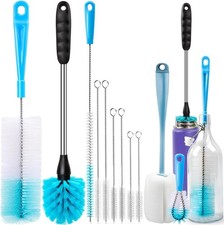 Bottle Brush Cleaning Set Long Handle Narrow Neck Beer Wine Decanters Blue