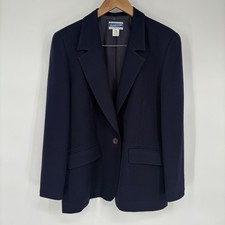 VTG Pendleton Womens Blazer 12 Navy Blue Wool Classic Preppy Old Money Capsule