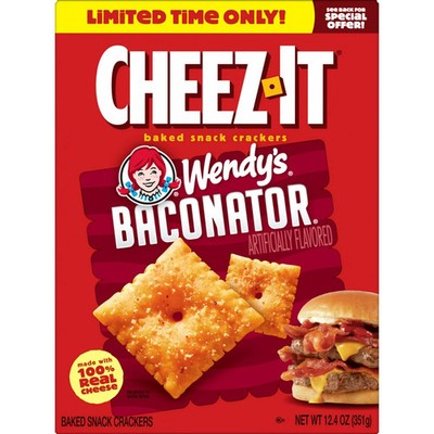 Cheez It 12.4 oz. WENDY'S BACONATOR Baked Snack Crackers Limited Edition BB 3/26