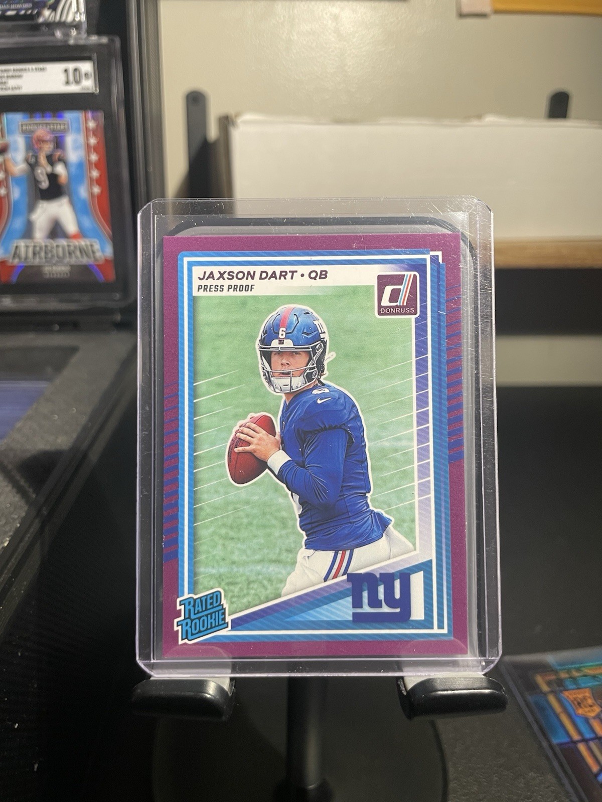 2025 Panini Donruss - Rated Rookie Jaxson Dart #400 Purple Press Proof (RC)