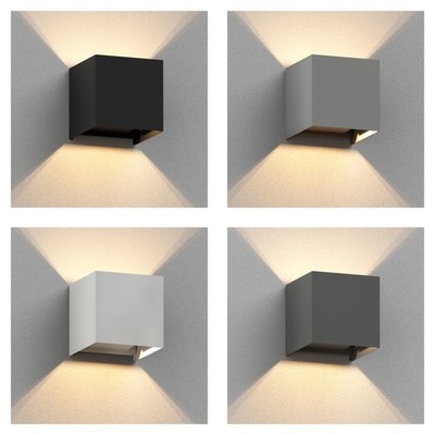 Wandleuchte CUBEL für außen, schwarz, IP65, Up & Downlight + LED Lampe 501lm,
