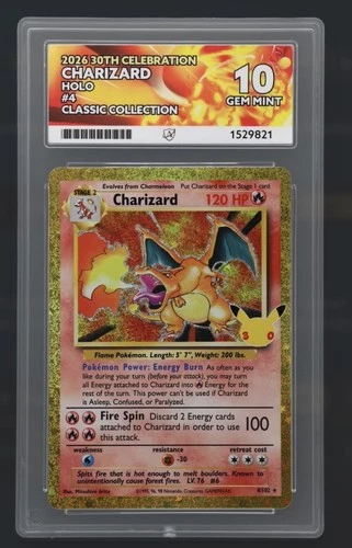 ACE 10 - PERFECT SUBS - Charizard 30th Celebration - 4/102 - Holo Pokemon Card