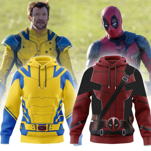 Deadpool Wolverine Cosplay Hoodie Superhero 3D Polyester Autumn Unisex