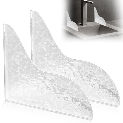 2pcs Shower Splash Guard Clear Acrylic Self-Adhesive Drip Blocker for Bathtub