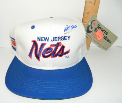 New Jersey Nets Sport Specialties Snapback NBA Hat Cap Vtg script