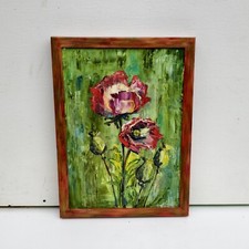 Quadro Fiori Papavero Dipinto olio su tela 28 cm X 38 cm