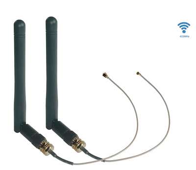 UHF 433MHz 3dBi Antenna 11cm SMA-J&U.LF or I.PX4 max. 30cm Pigtail e.g.IoT Net