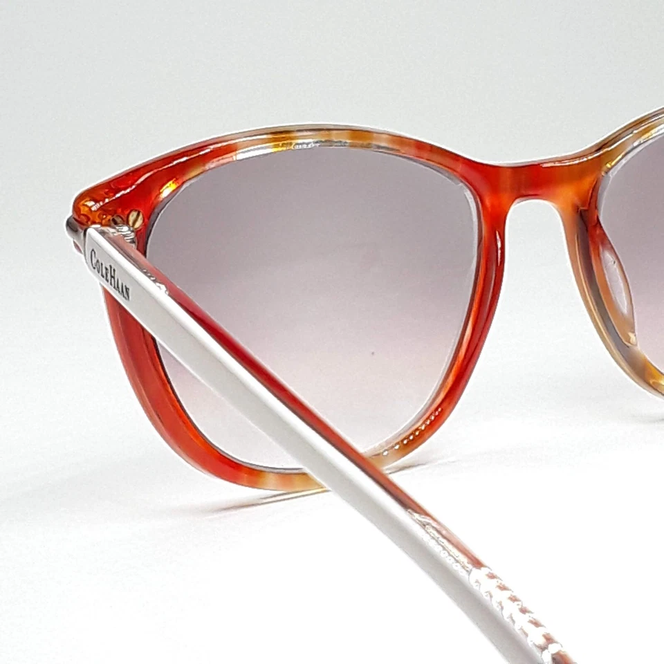 Cole Haan White Red Sunglasses FRAME ONLY - CH 618 White Laminate 55-16-130 - Image 3 of 4