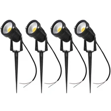 4 Pack 12V 5W LED Landscape Light 3000K Garden Outdoor Low Voltage Spotlight