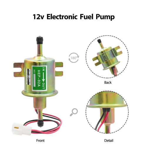 12V Universal 2.5-4PSI Gas Diesel Inline Low Pressure Electric Fuel Pump HEP-02A - Picture 7 of 8