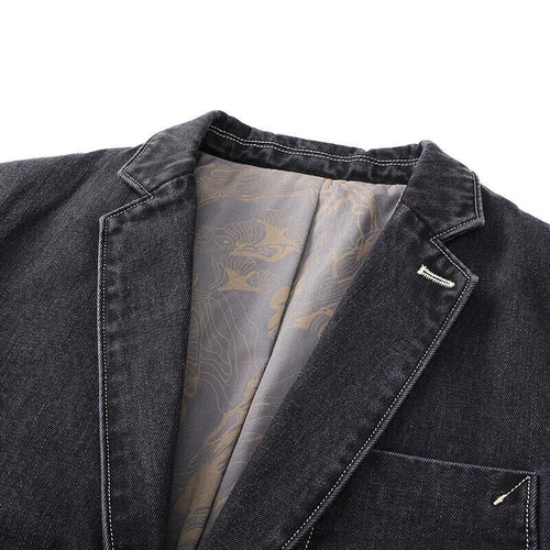 Herren Blazer Freizeit Anzug Jacke Used Baumwolle Oberbekleidung Langarm Slim Mantel - Bild 5 von 26