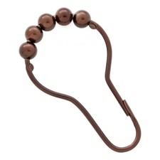 Signature Hardware - Roller Ball Shower Curtain Rings Set Of 12 Oil Rubbed Bronz