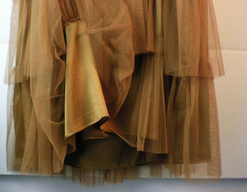 Gold Tulle Tiered Size 12 Formal Dress NWT Wedding Prom Party theater flapper - Picture 6 of 10