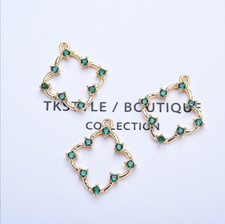 10pcs CZ Pave Rhombus Charm,Cubic Zirconia Diamond Pendant Zircon Charms