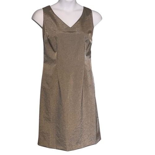 Together Sleeveless Dress Size 16 Cocktail Sheath Metallic Gray Beaded Back NWT - Picture 4 of 10