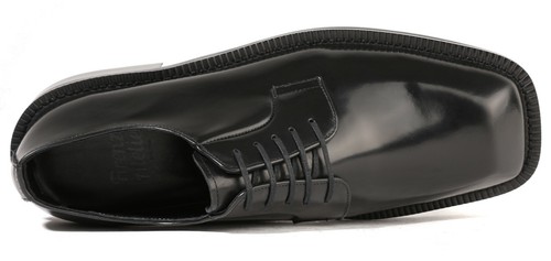 Zapatos Derby Oxford Firenze Atelier Para Hombre Cuero Negro Pulido Puntera Cuadrada  - Imagen 8 de 11