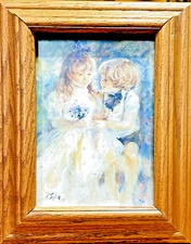 Framed Classical Oil Painting- Childhood Good Friends 