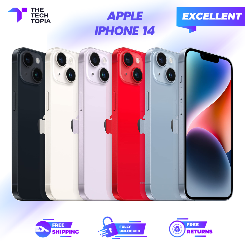 Apple iPhone 14 A2649 iOS Smartphone eSIM | All Colors & Capacity | - EXCELLENT