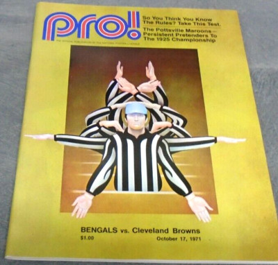 1971 NFL FOOTBALL PROGRAM CINCINNATI BENGALS VS THE CLEVELAND BROWNS RARE!