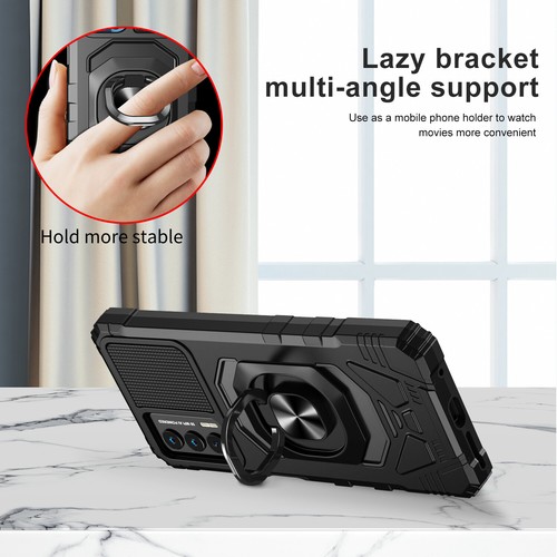 Funda de teléfono con soporte de anillo para Cricket Outlast/AT&T Jetmore con vidrio templado - Imagen 19 de 41