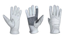 Equestrian Riding Polo Leather Gloves White Black Tan Brown