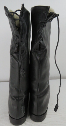 Vintage Talbots Black Leather Calf Boots Italy Wool Lined Size 9N women's - Picture 5 of 9