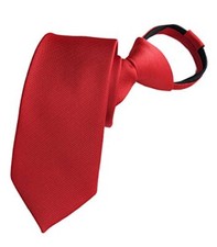 Men's Boy's Zipper Tie Business Wedding Solid Checks One Size Chrrey Red