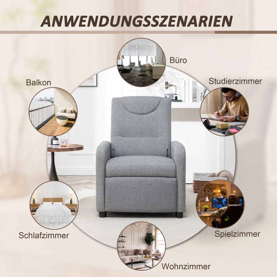 Relaxsessel Fernsehsessel Ruhesessel Liegesessel mit Liegefunktion Verstellbar - Bild 3 von 4