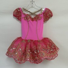 Art Stone Blushing Beauty Child Small Girls Pink Dance Leotard Lace Tutu Pageant