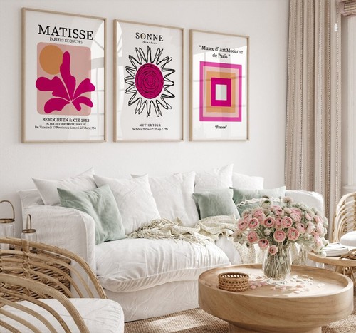 Hot Pink Matisse Poster Set of 3 Unframed QUALITY - Picture 2 of 5