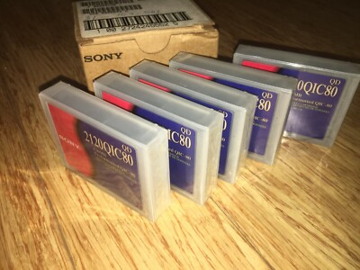 5 Sony QD2120 QIC80 mini data cartridge tapes in factory box - new sealed